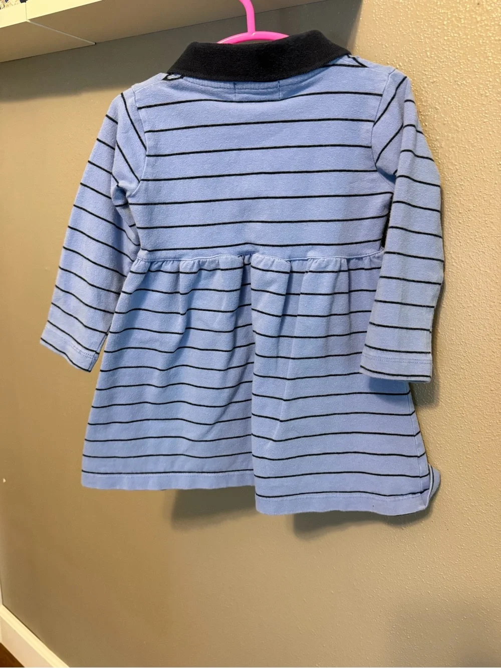 Ralph Lauren Light Blue and Navy Striped Polo Dress